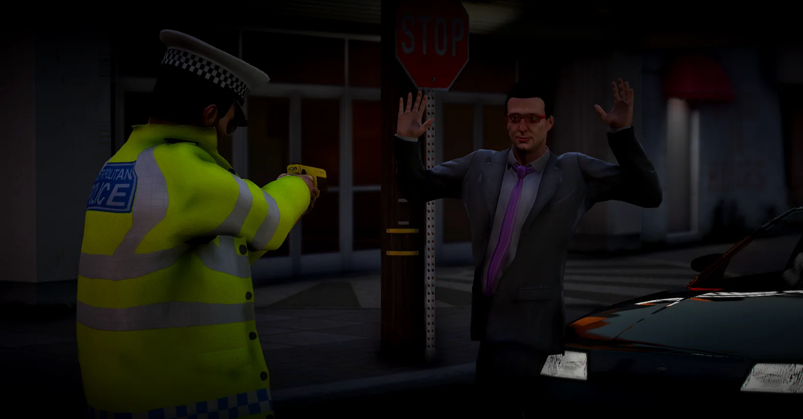 Officer with a Taser, Get Down!